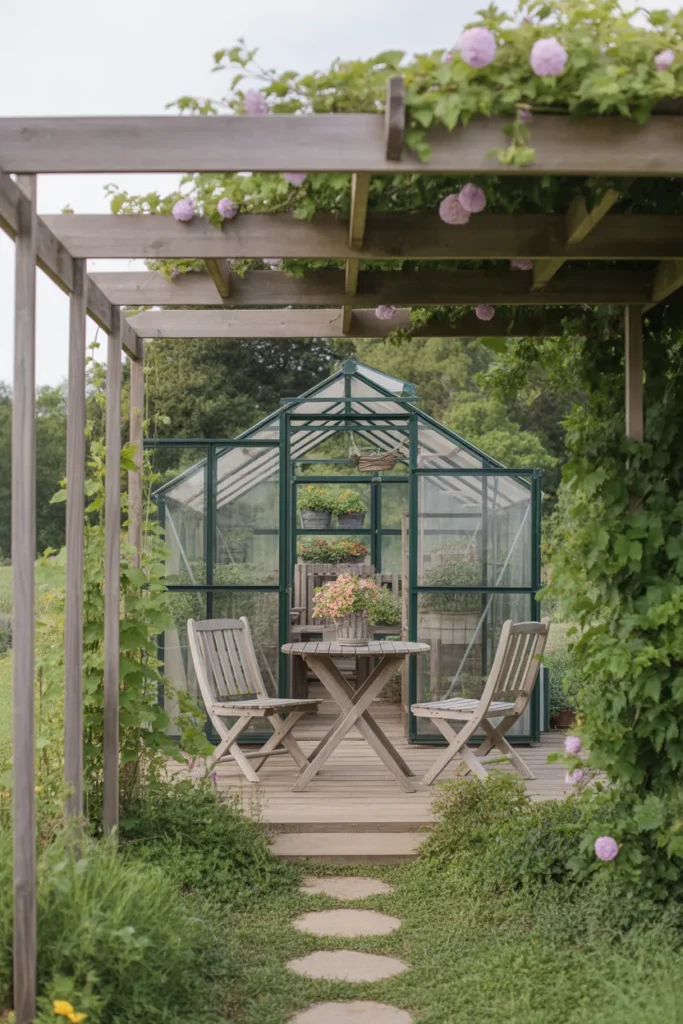 Greenhouse with Pergola Extension
