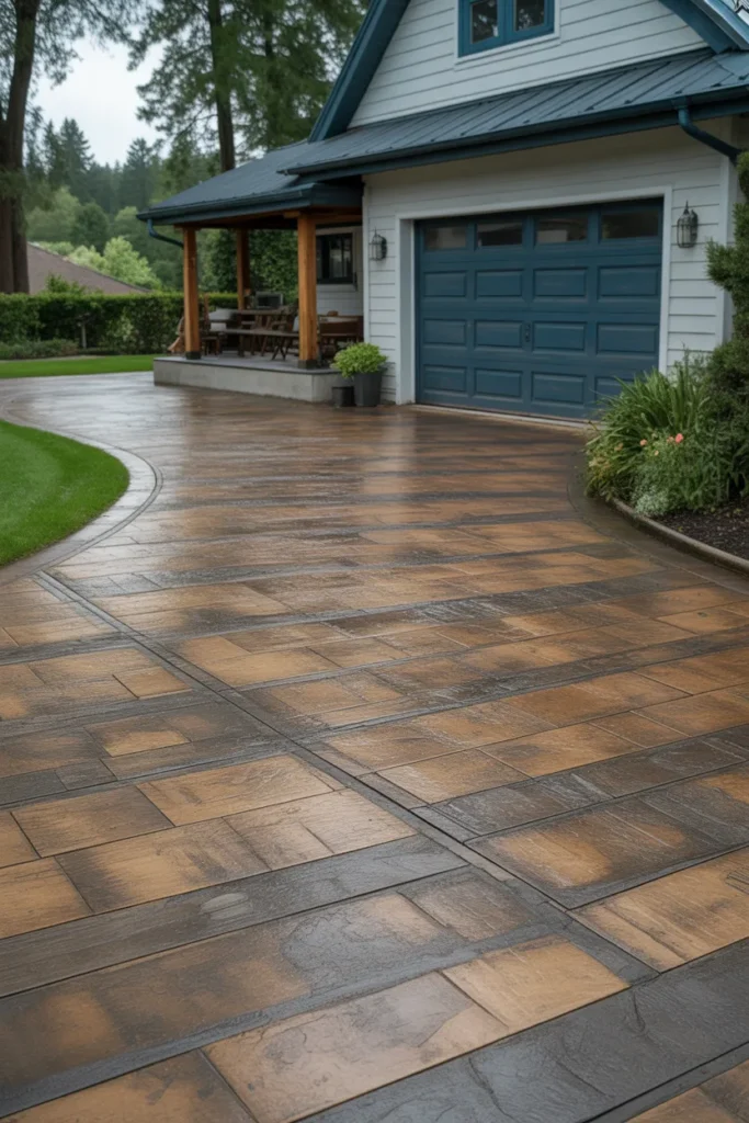 Driveway with Wooden Plank Effect