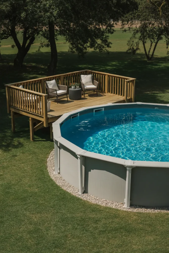  Round Pool with Lounge Platform