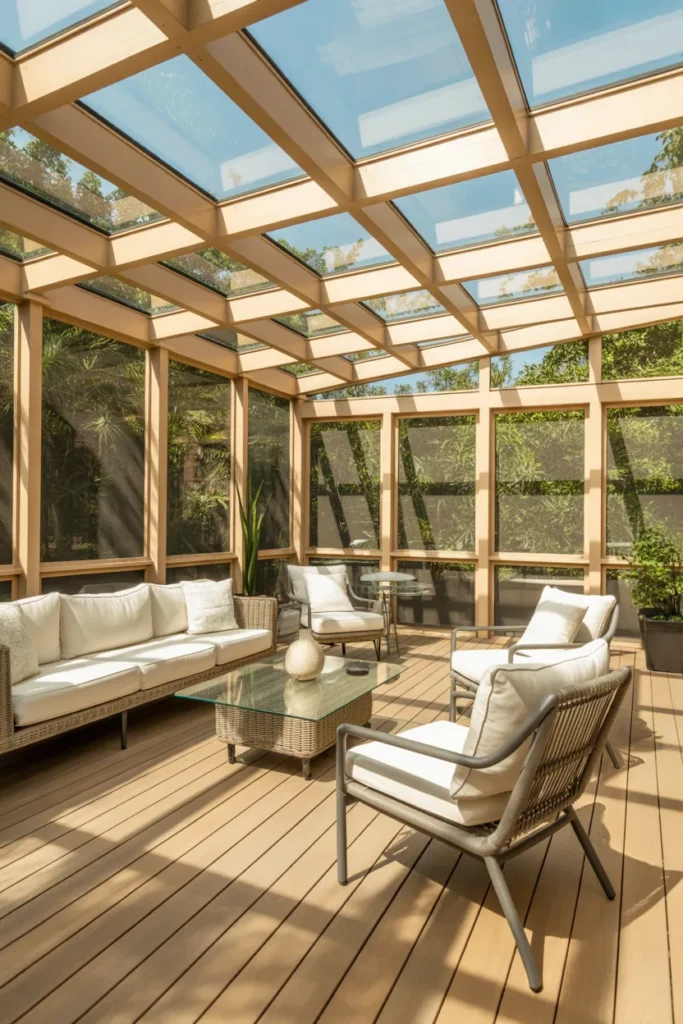 Bright Porch with Skylights