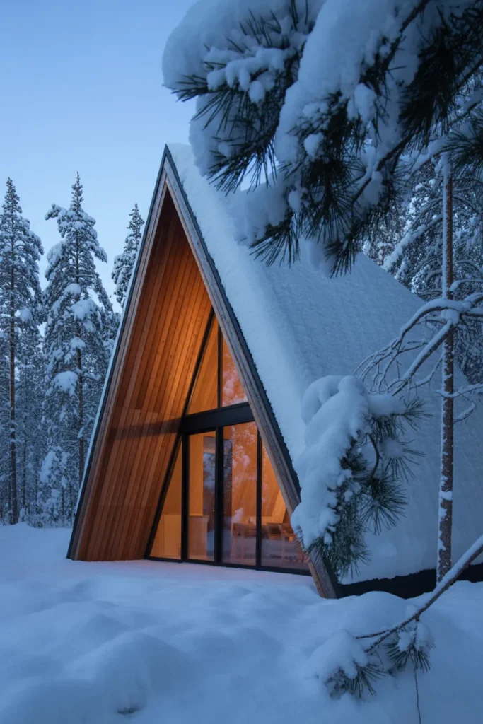  A-Frame Cabin with Frosted Windows