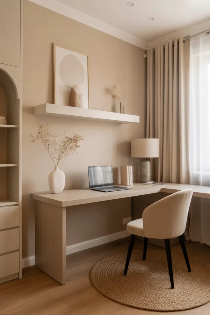  Cozy Study Space with Neutral Palette