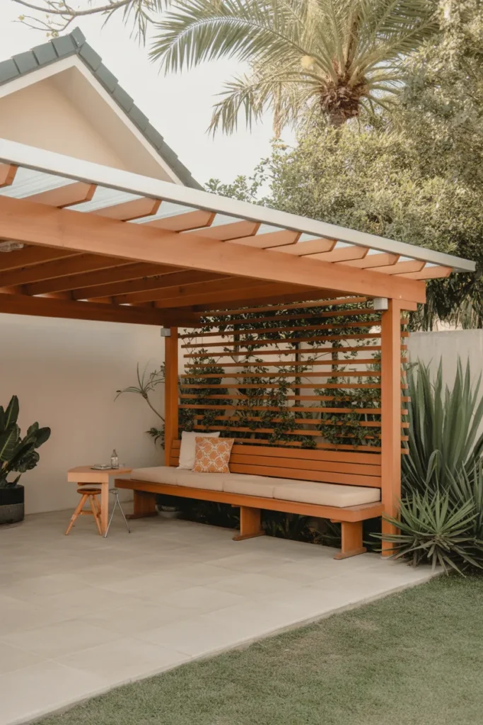  Carport with Built-In Seating