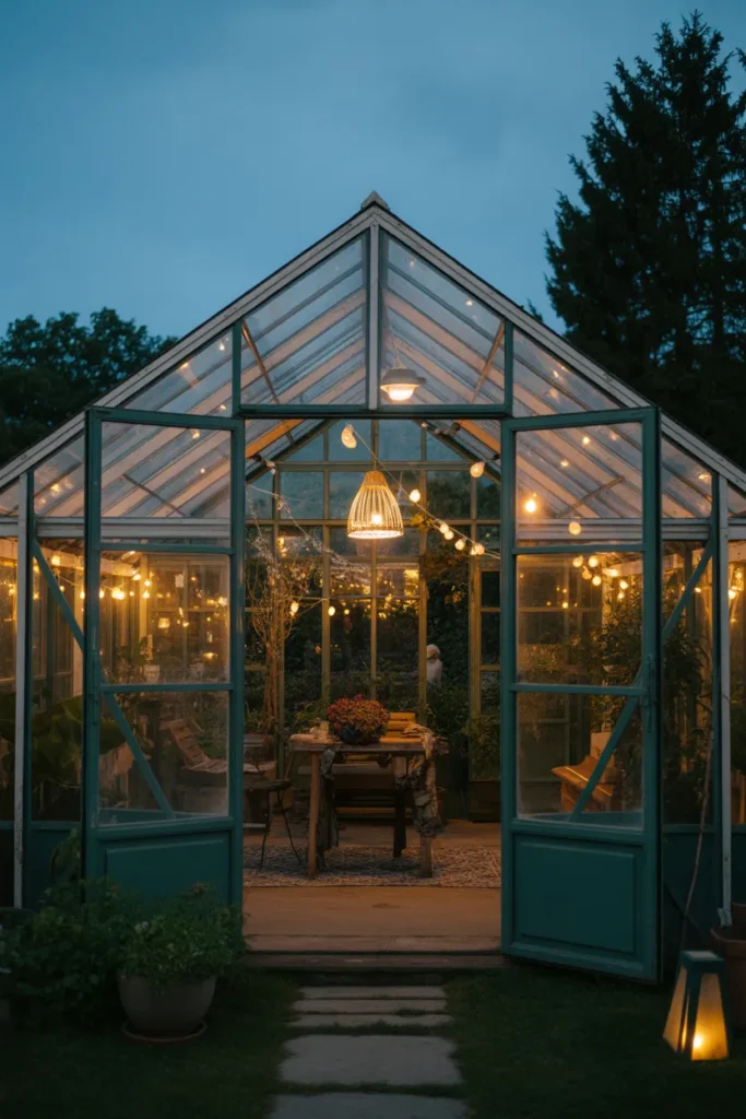  Night-Lit Greenhouse for Evening Glow