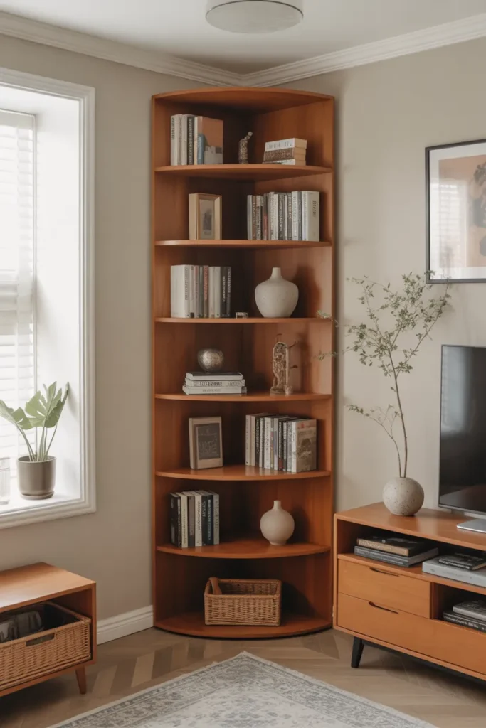  Small Round Corner Bookshelf