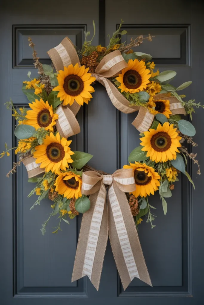   Cozy Farmhouse Sunflower Wreath