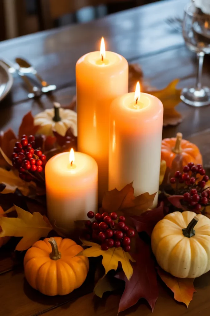  Elegant Autumn Candle Arrangement