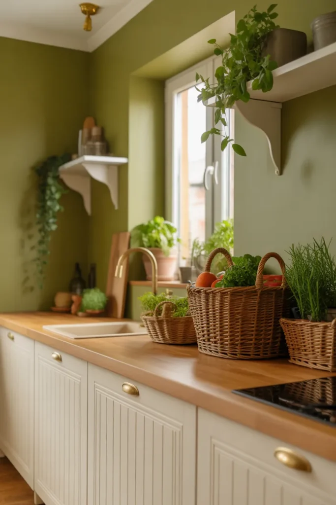  Olive Green Walls for a Cozy Kitchen