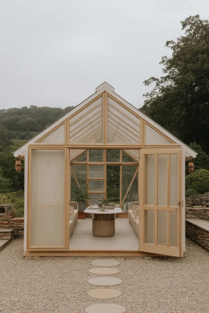  Scandinavian-Style Greenhouse with Neutral Tones