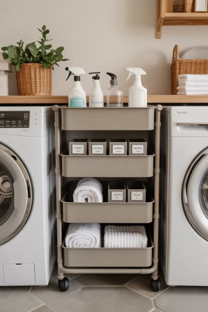   Use Slim Storage Carts Between Appliances