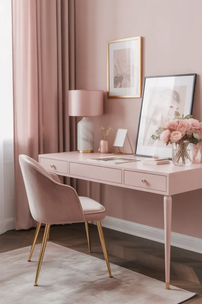 Chic Feminine Office Nook