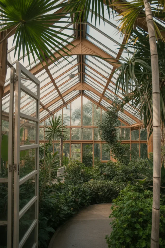  Tropical Greenhouse Oasis with Bold Foliage