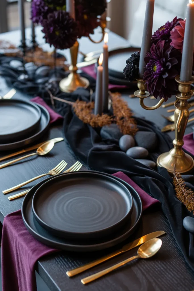  Gothic-Inspired Black Dining Setup