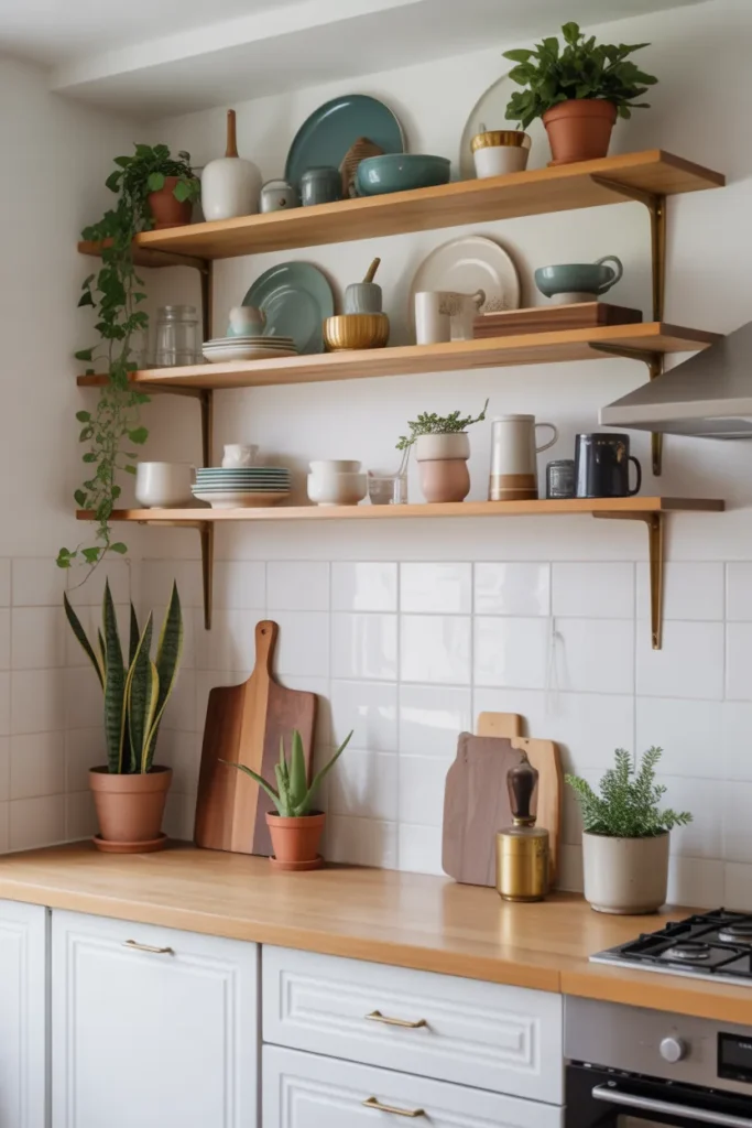   Open Shelving with Retro Flair