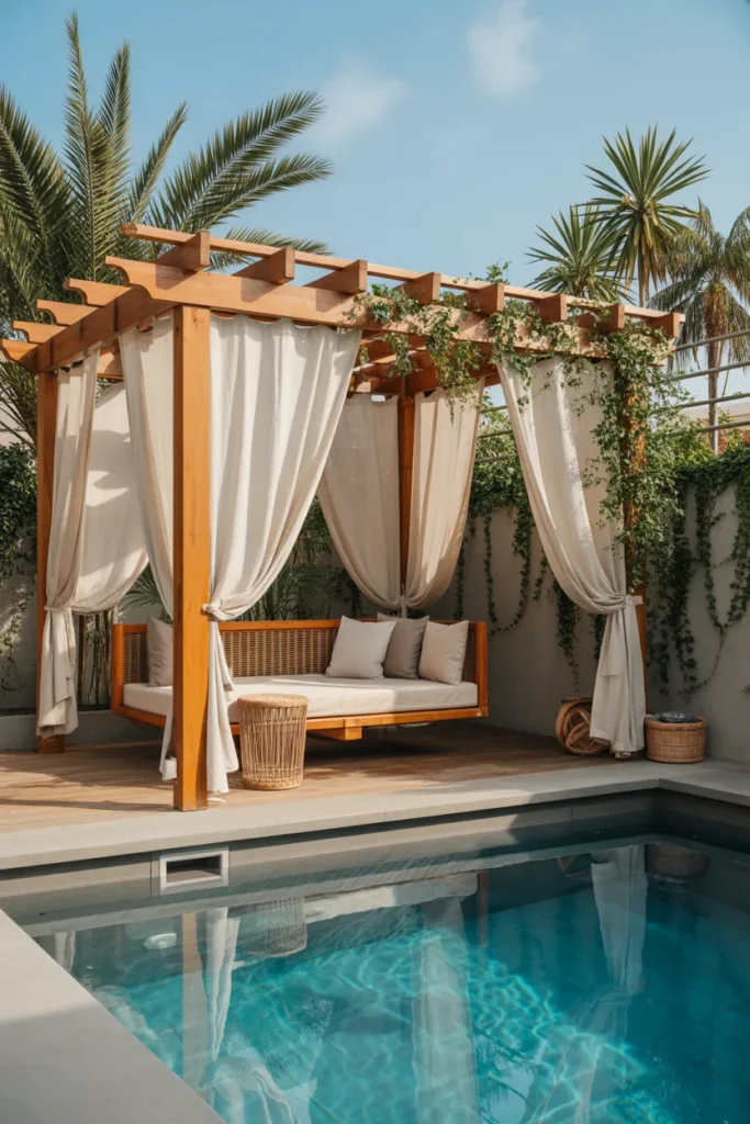  Backyard Pool with Pergola Shade