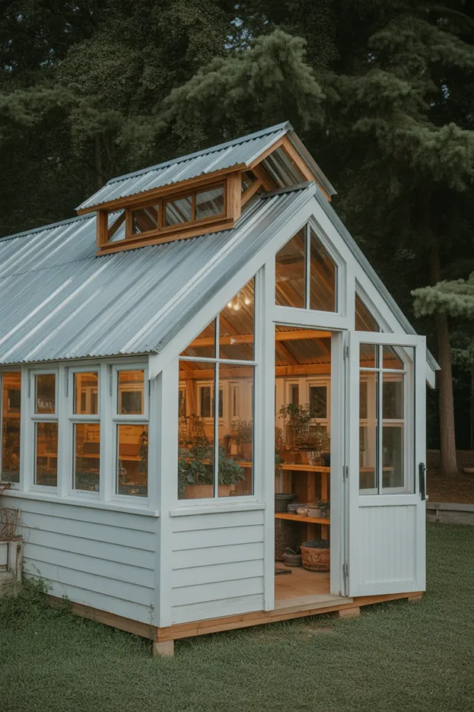  Farmhouse Greenhouse with Shiplap Siding
