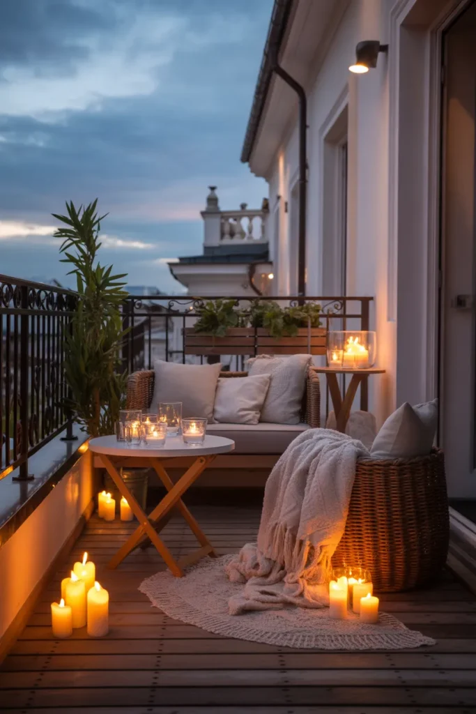  Candle-Filled Balcony Decor