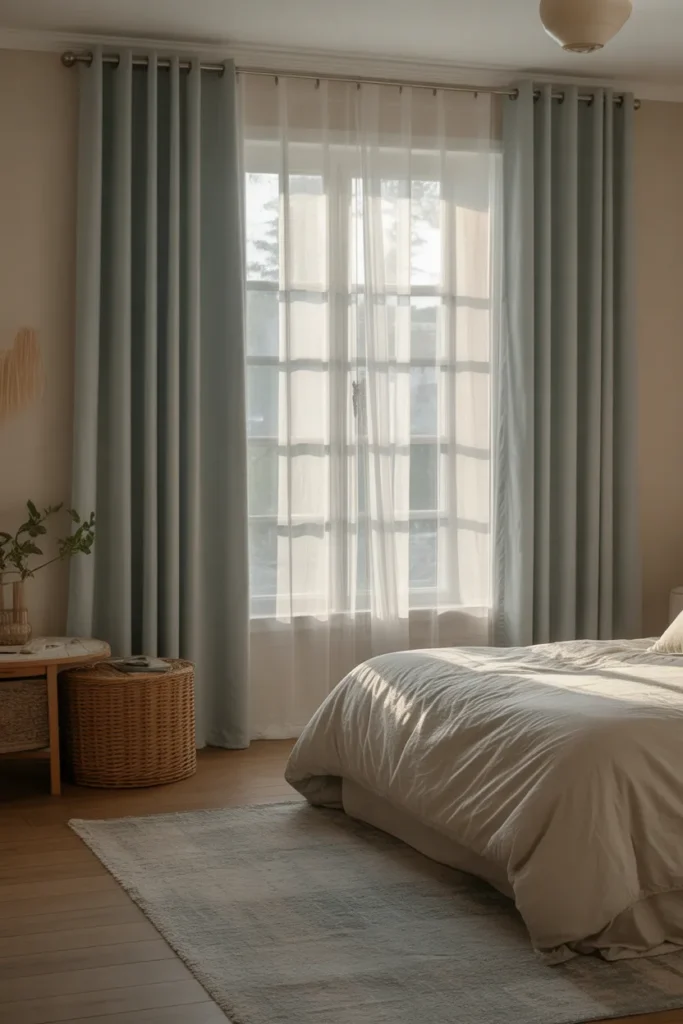   Blue Curtains for Soft Lighting