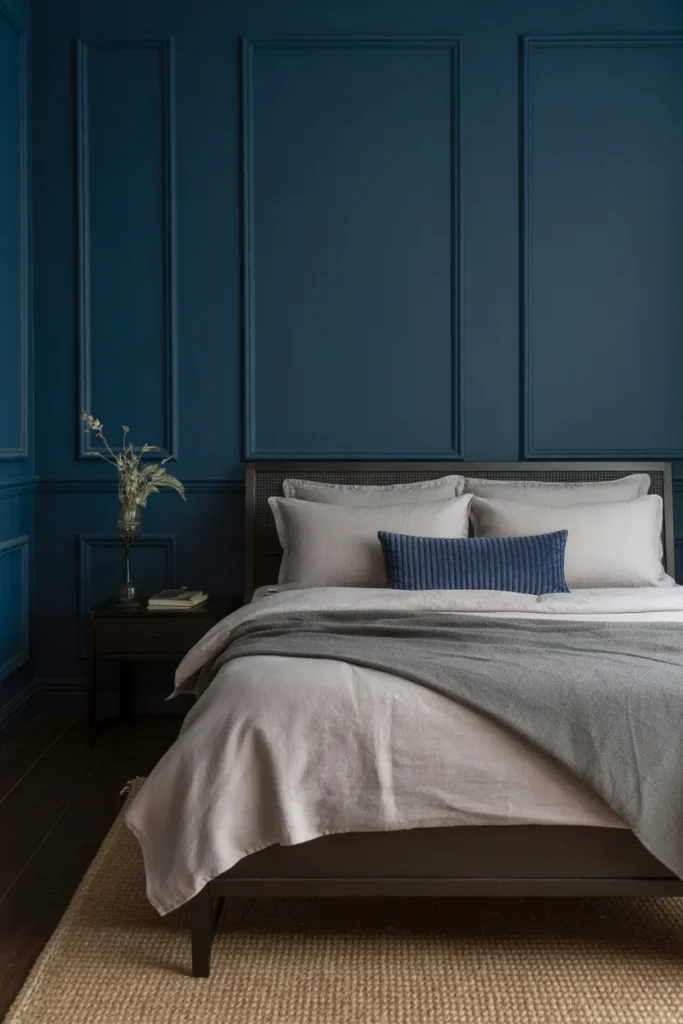  Indigo Bedroom with Moody Atmosphere