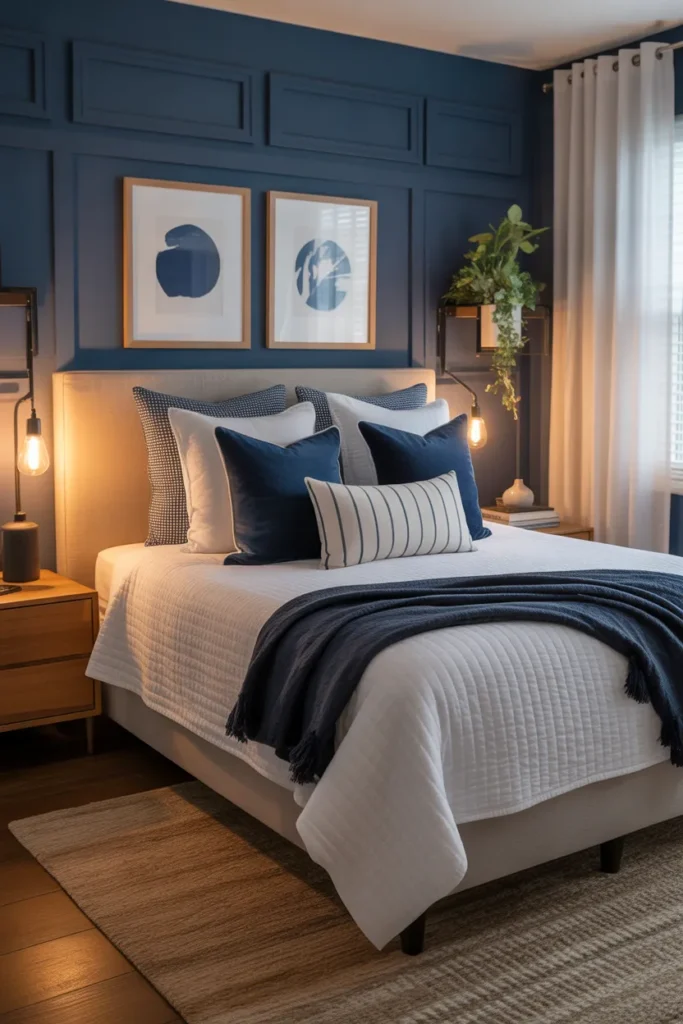   Navy Blue Guest Bedroom