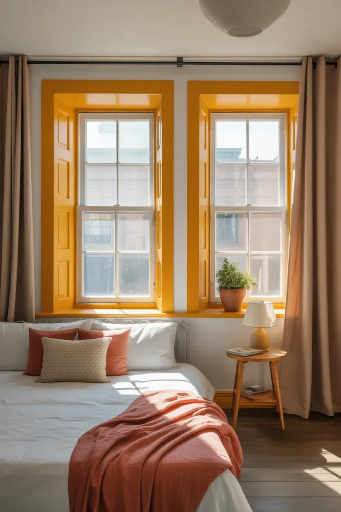   Yellow Window Frames for Unexpected Flair