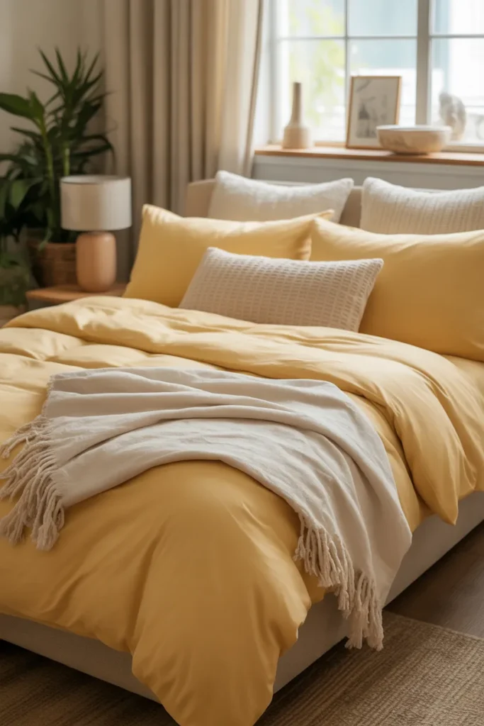  Soft Butter Yellow Bedding for a Cozy Bedroom Retreat