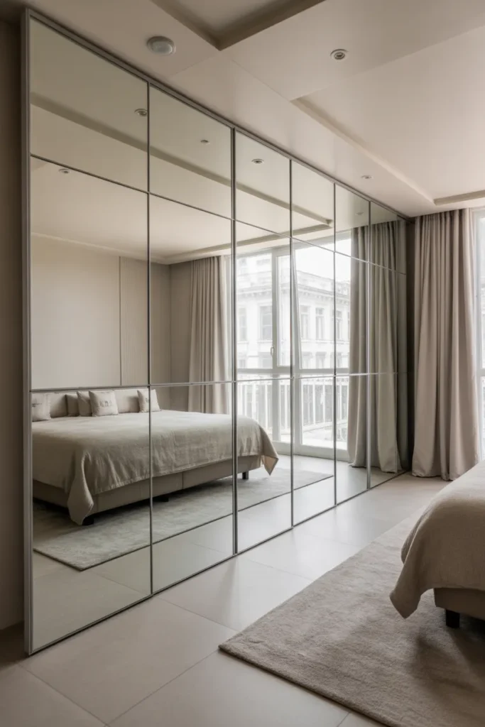   Floor-to-Ceiling Mirror Accent Wall