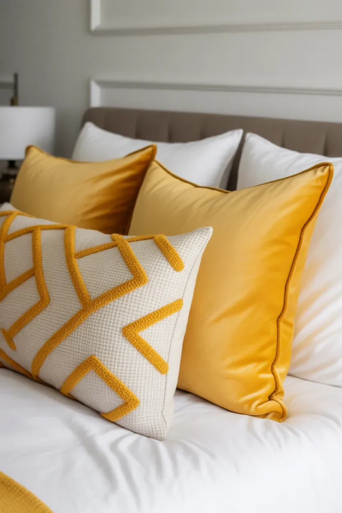   Golden Yellow Throw Pillows for Quick Style Updates