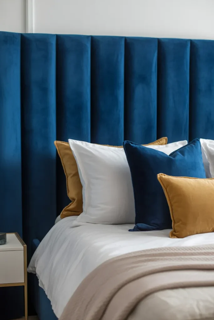  Deep Blue Velvet Headboard Luxury