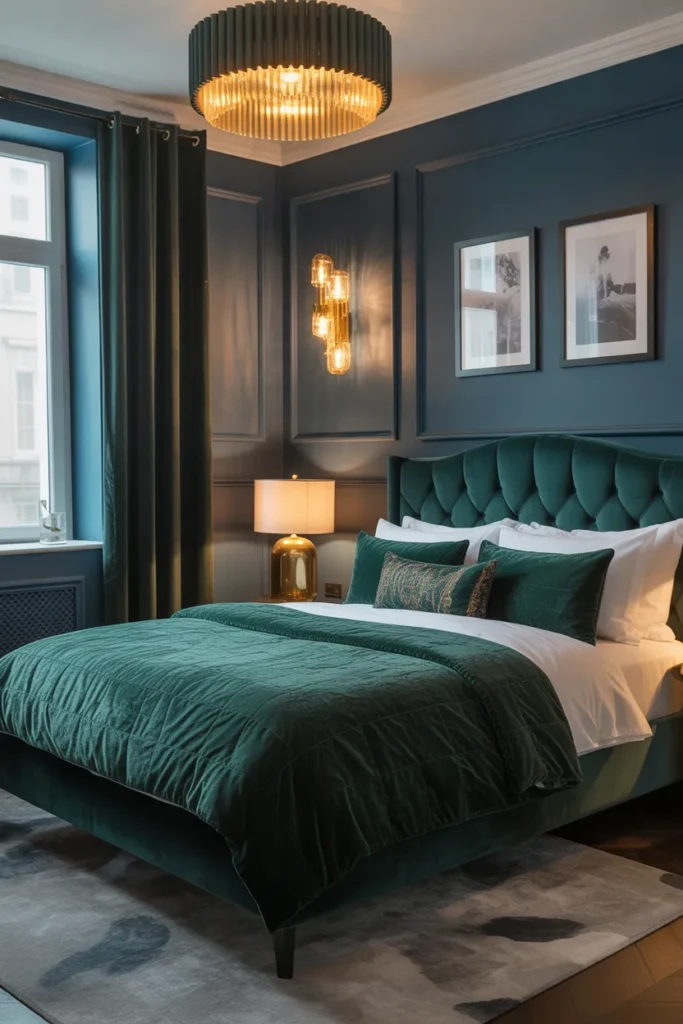  Emerald & Navy Luxe Bedroom