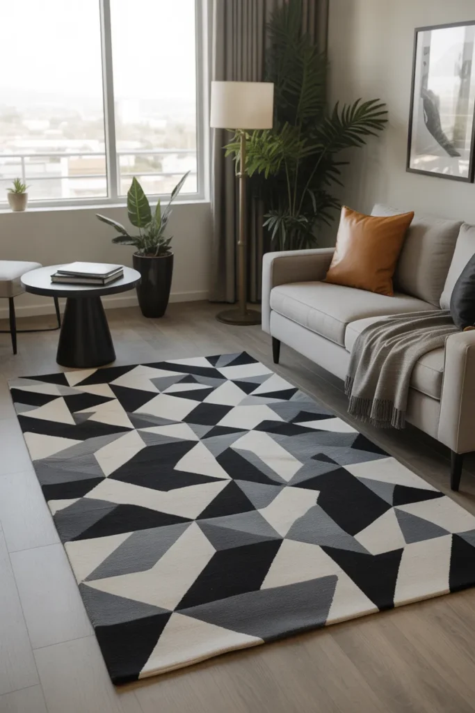   Modern Rug with Geometric Patterns