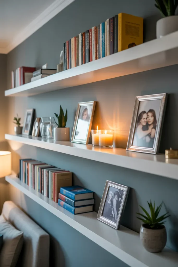  Floating Shelves with Personal Decor