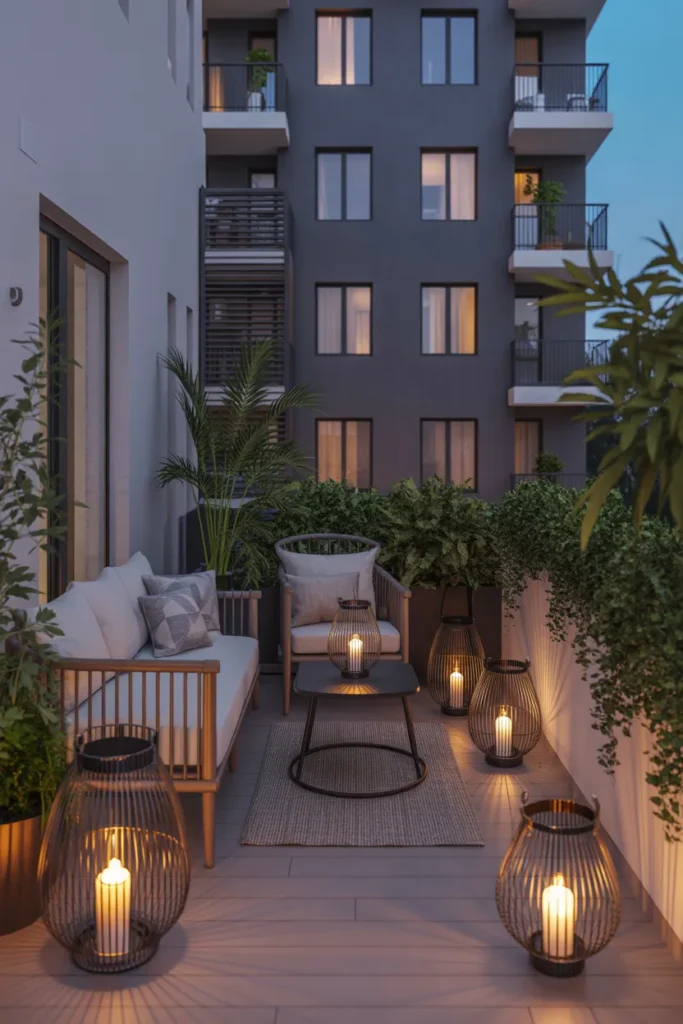  Lantern-Lit Evening Balcony