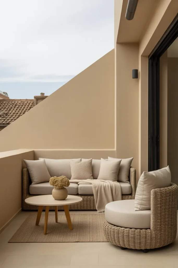  Neutral Cozy Balcony Styling