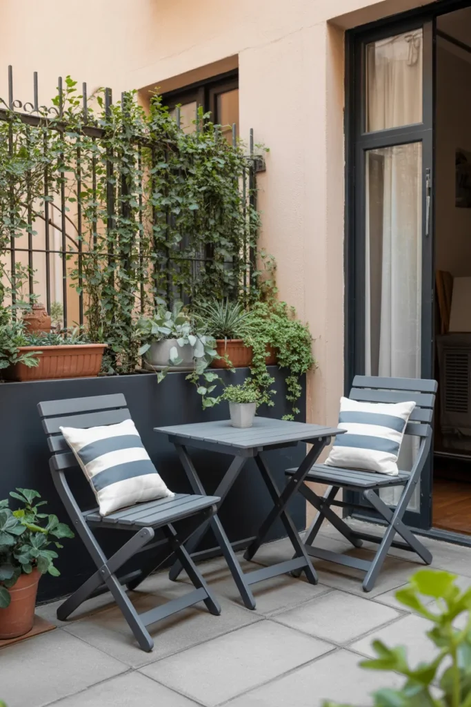   Small Patio Styled with Foldable Furniture