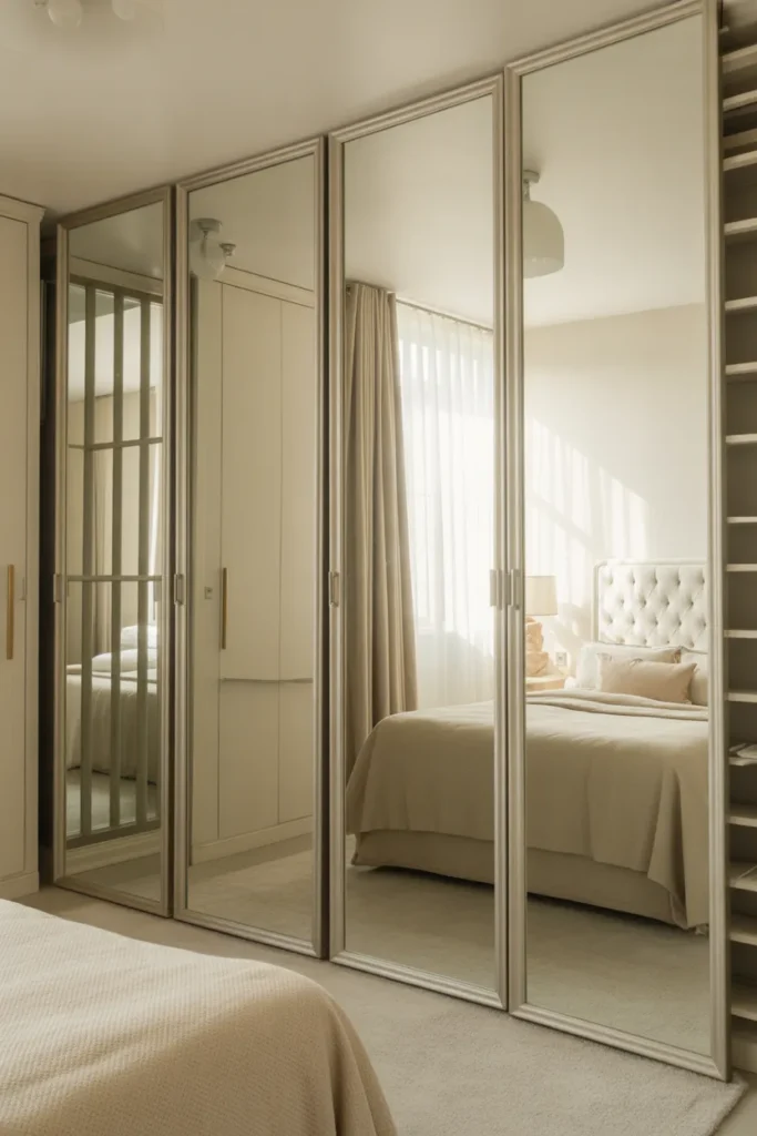   Full-Length Mirror Wall in Bedroom