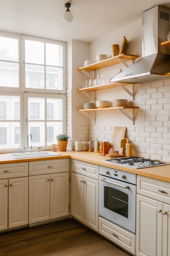  Light-Filled White Kitchen With Open Shelving
