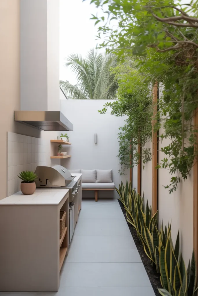  Narrow Side-Yard Kitchen