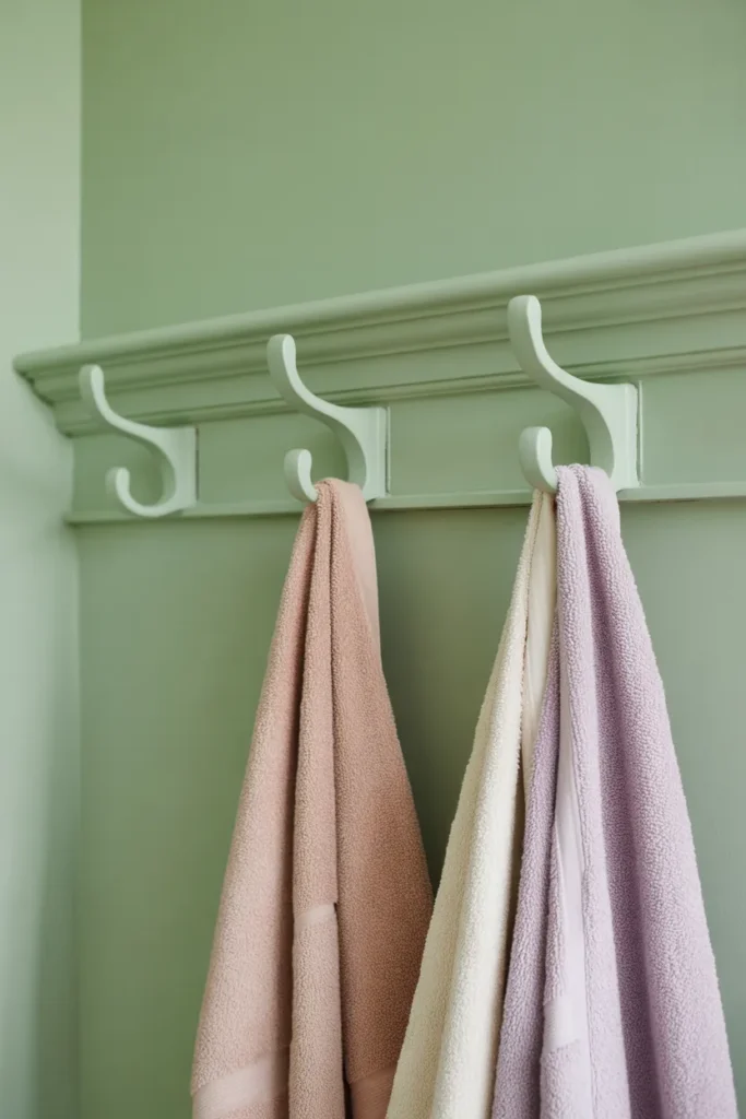  Color-Coordinated Towel Hooks