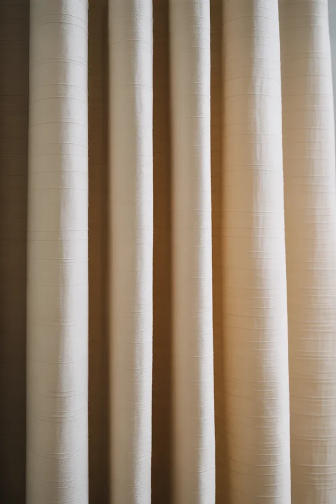   Neutral Textured Fabric Shower Curtain