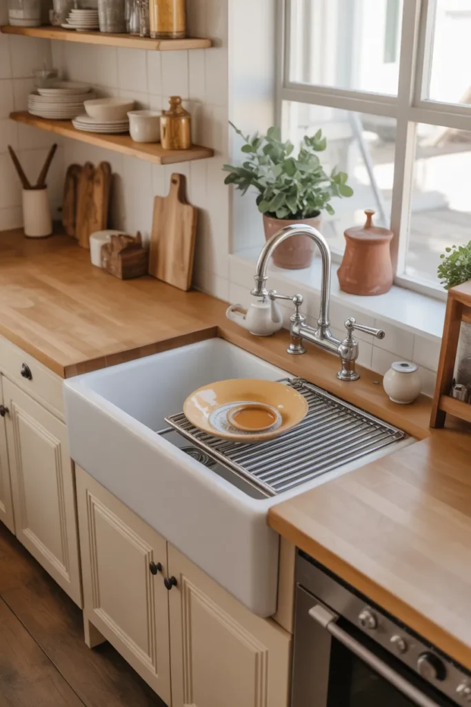  Farmhouse Sink with Integrated Drainboard