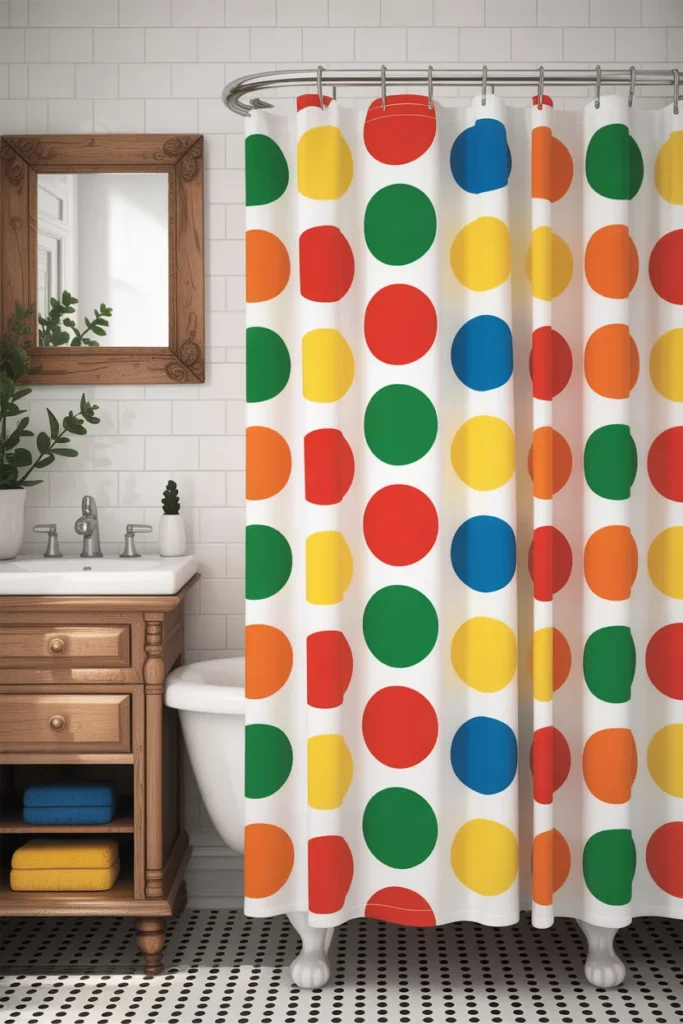 Fun Polka Dot Shower Curtain
