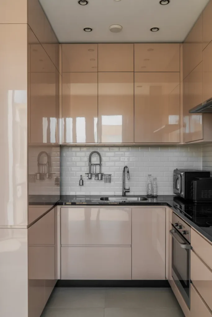  Tiny Kitchen With Reflective Surfaces