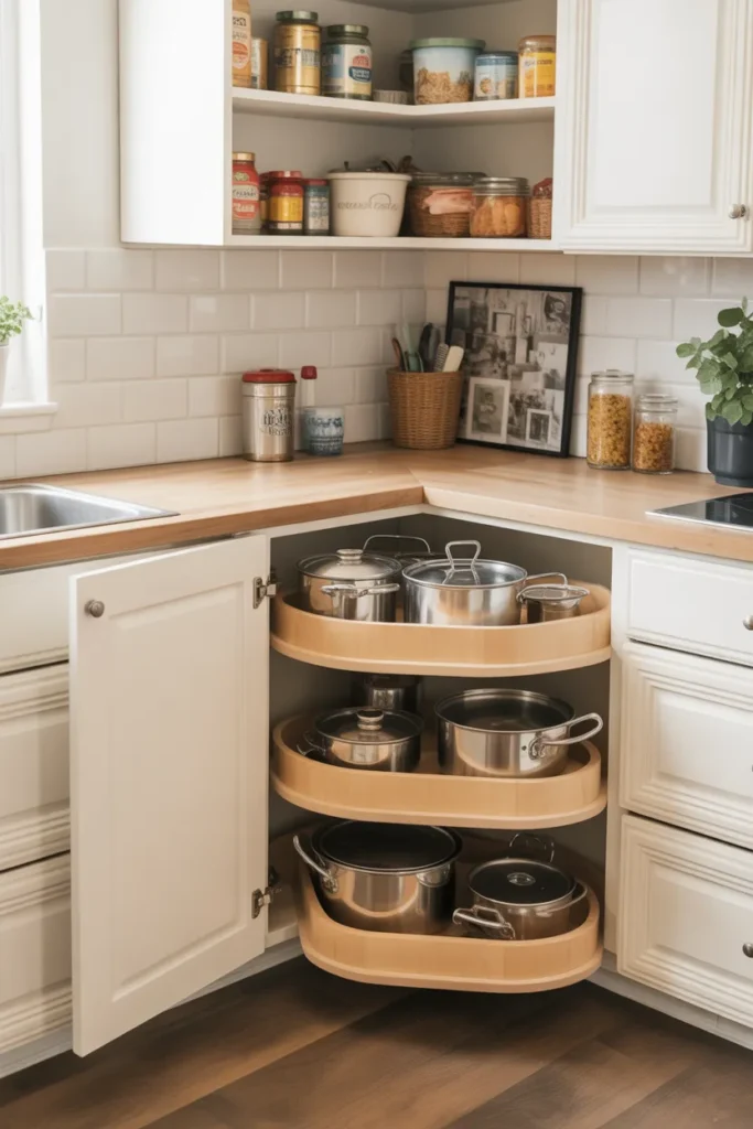 Use Corner Cabinet Organizers