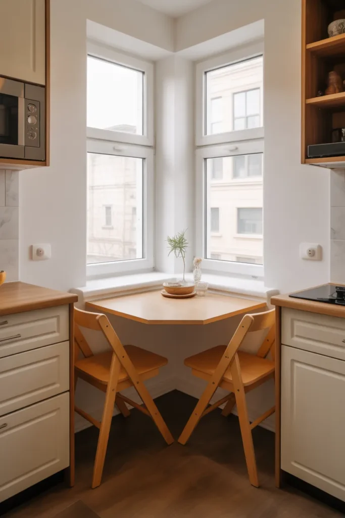 Corner Triangle Table for Tight Spaces