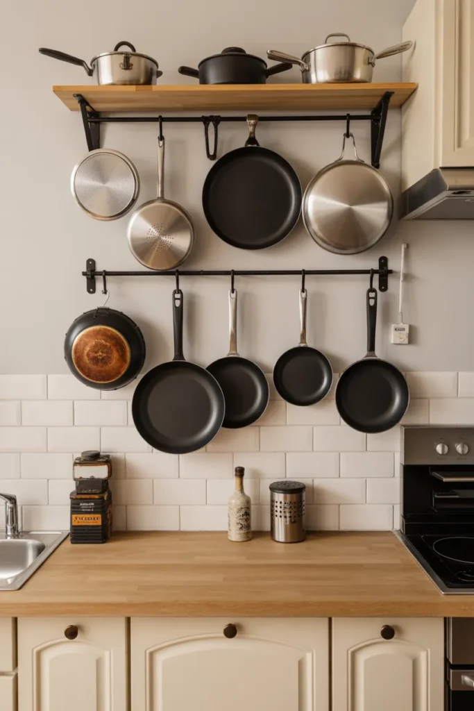   Hang Pots and Pans on a Wall Rack
