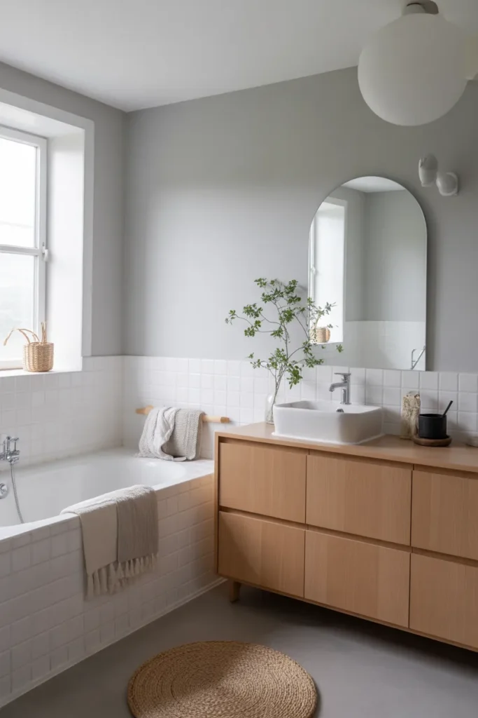  Scandinavian Small Bathroom with Tub