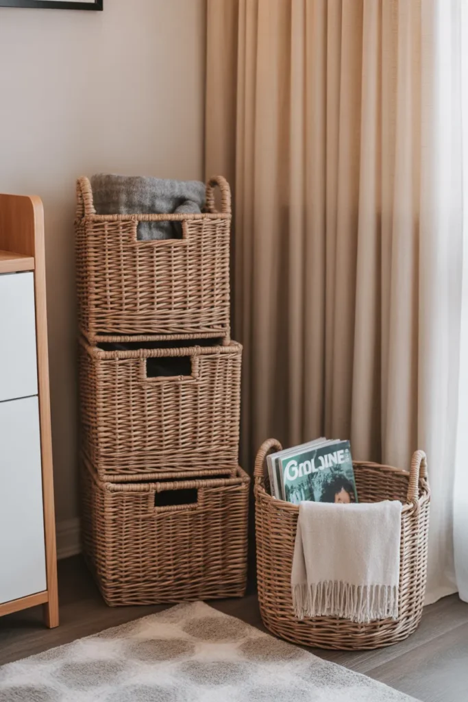  Use Decorative Baskets for Storage