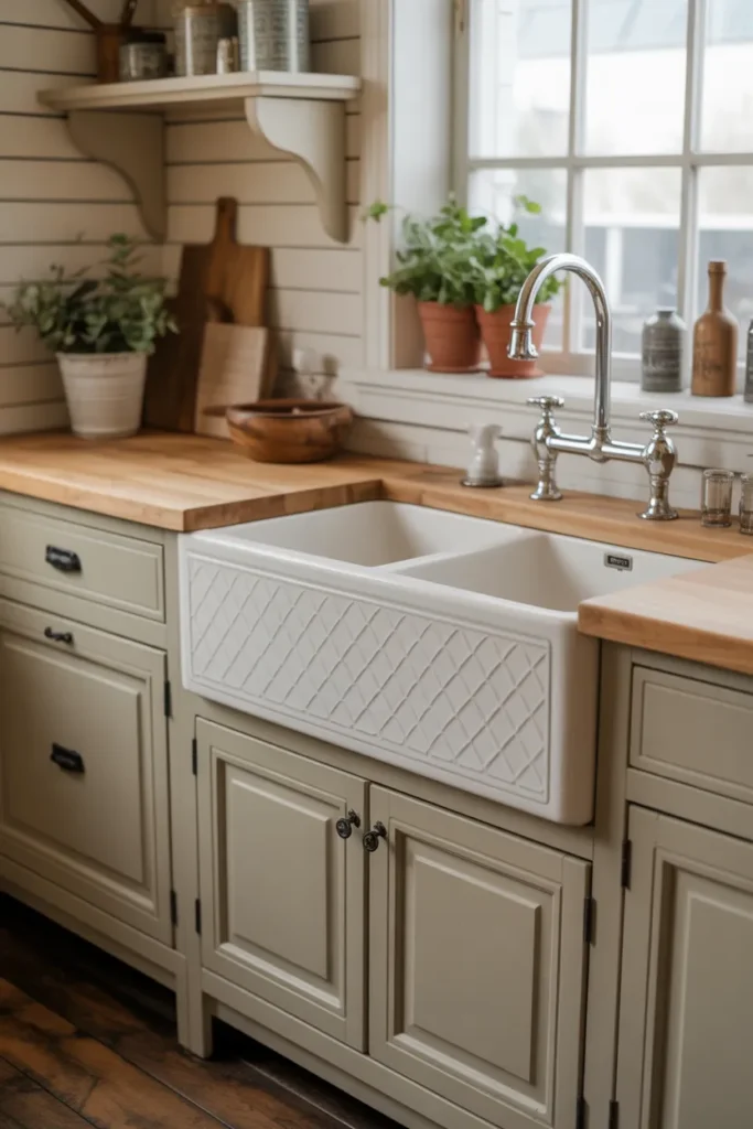  Farmhouse Sink with Decorative Front Panel
