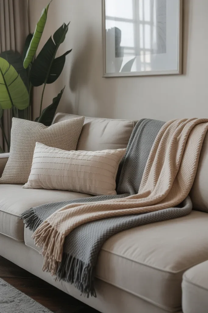   Add Texture with Throw Blankets